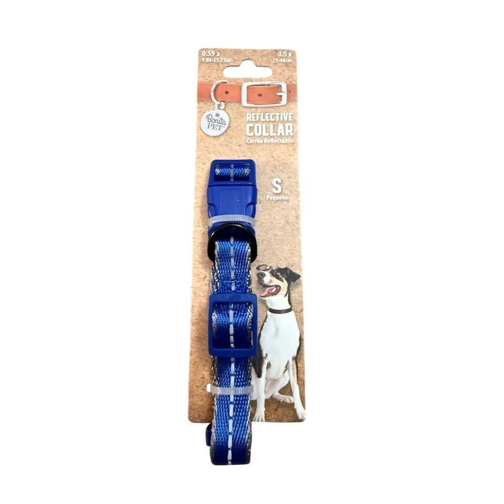 Ruffin' It Blue Reflective Dog Collar Small Adjustable